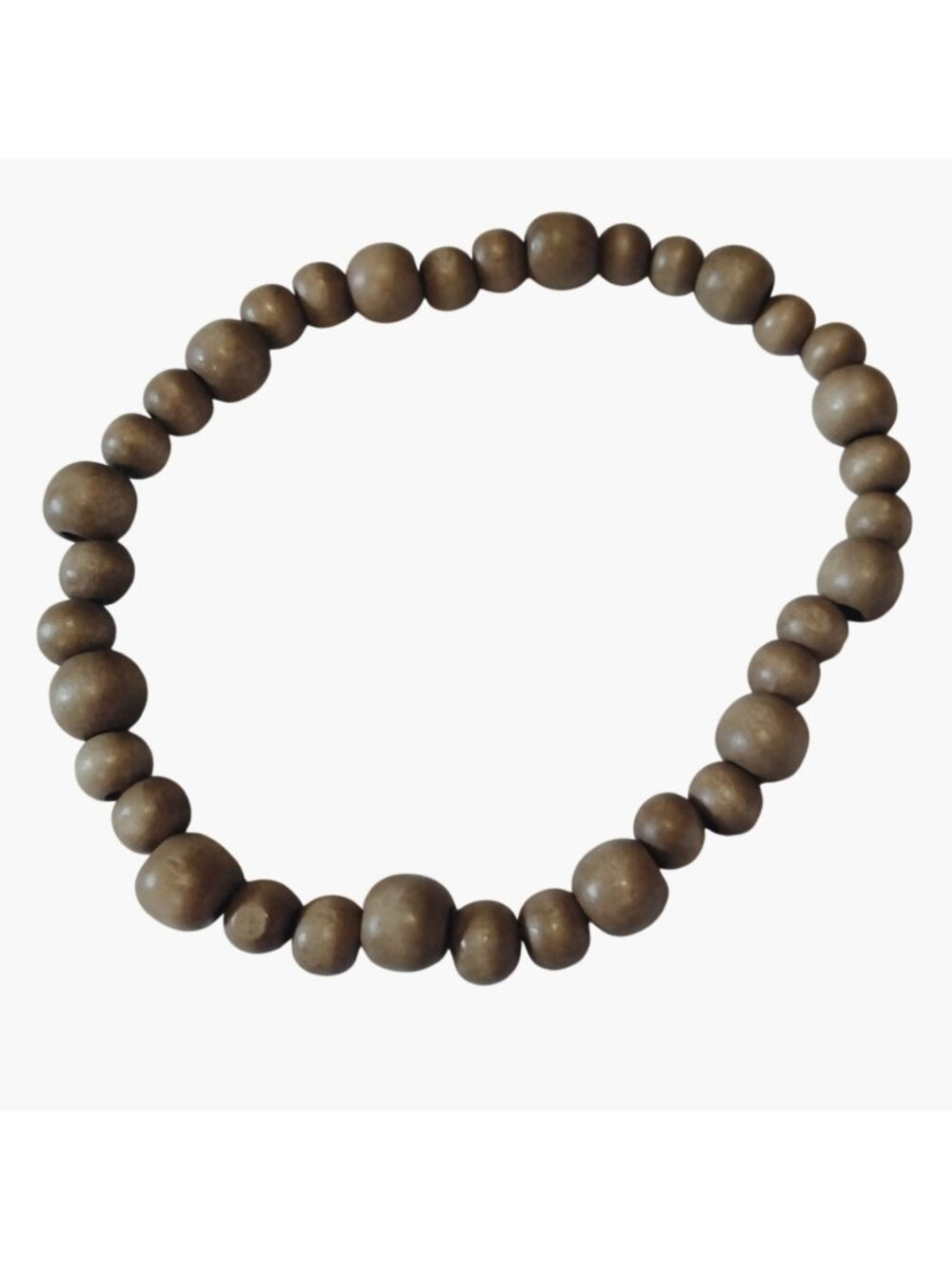 Anklet Natural Wood Bead Bracelet stretch Bead 11 inch Summer Coastal Beachwear